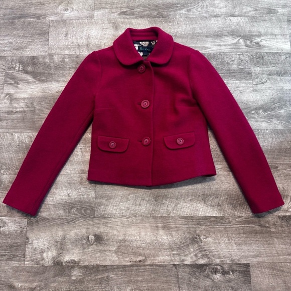Boden Other - Boden Kids 100% Wool Front Button Peter Pan Collar Girls Red Coat Sz. 10